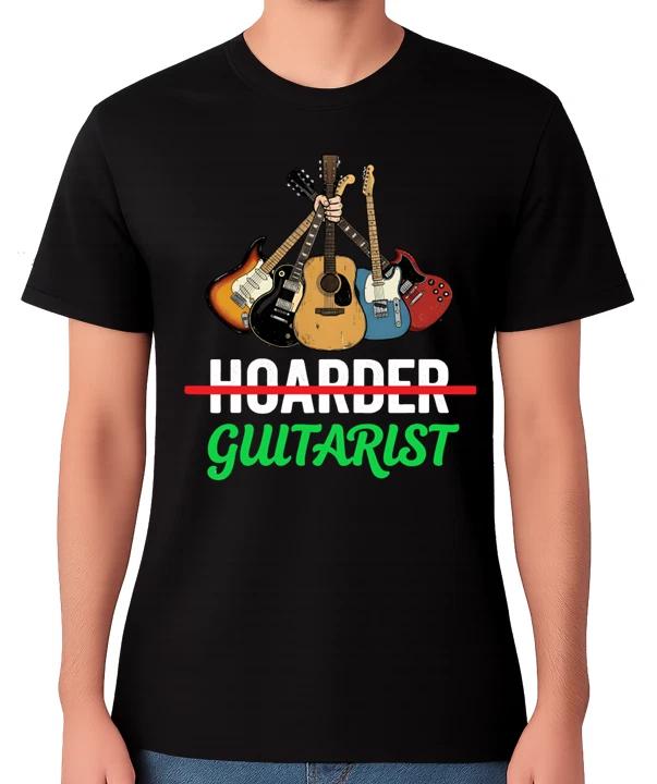 Hoarder Guitarist T-Shirt Funny Musician Guitar Player Guitars Tee M