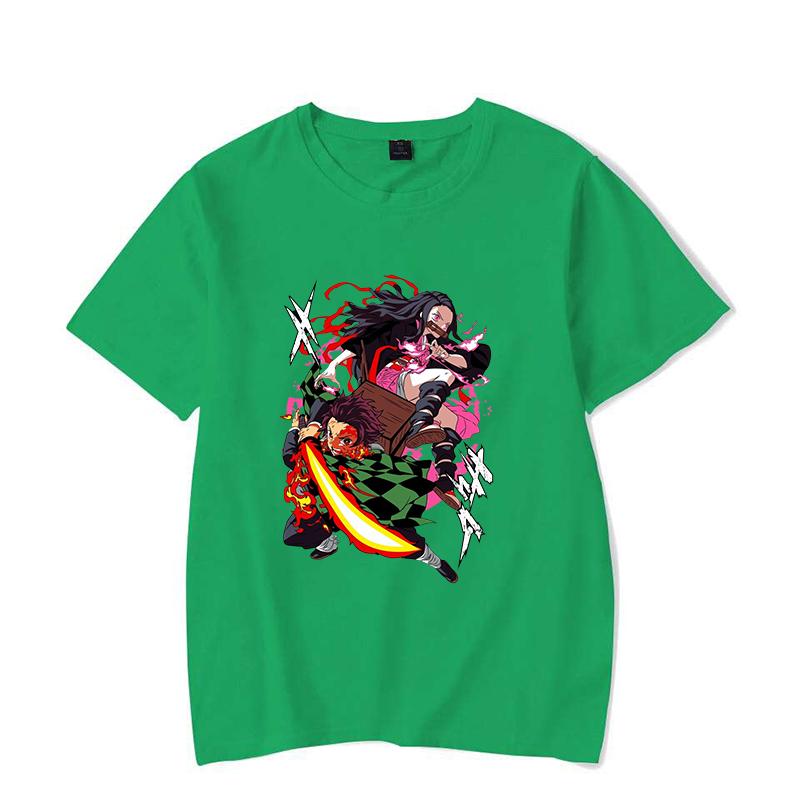 

Hot Anime Kamado Tanjirou Kamado Nezuko Print Short Sleeve T Shirts Women Men Casual Shirts Summer Women s Crew Neck T-shirts 4XL