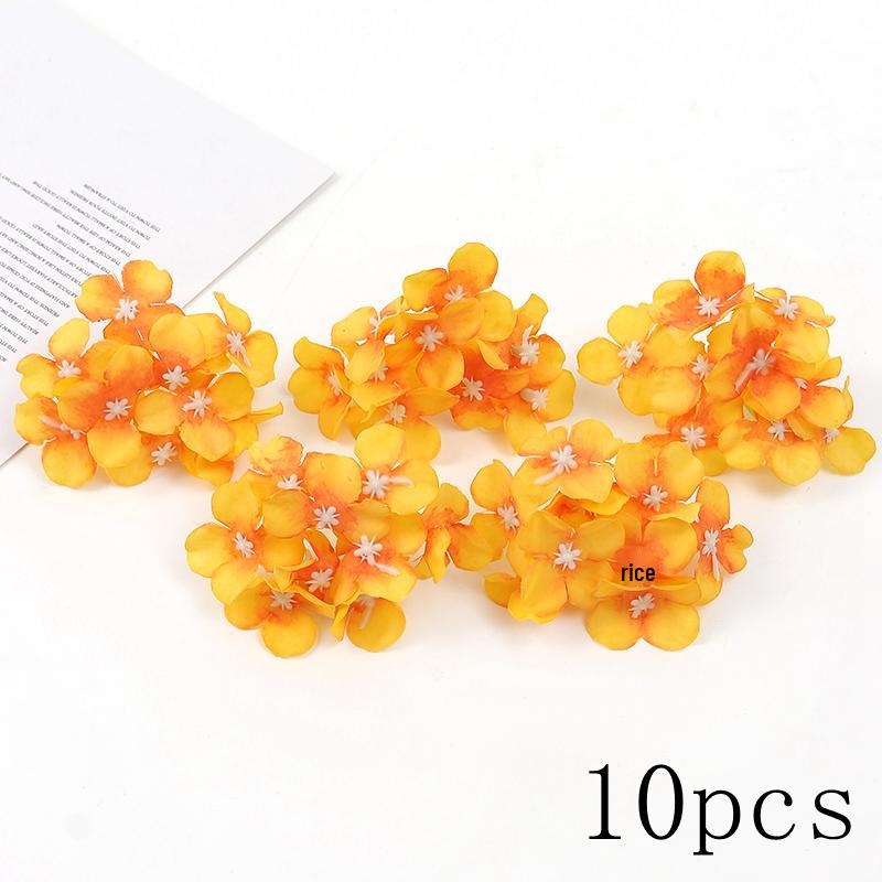 Orange Series Silk Artificial Flowers for DIY Headdress, Clothing Accessories, and Decorative Straw Hat Embellishments.