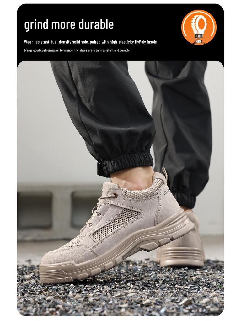 Men's Summer Safety Shoes: Breathable, Anti-Smash, Puncture-Resistant, Steel Toe, 10KV Insulated Electrician Work Shoes