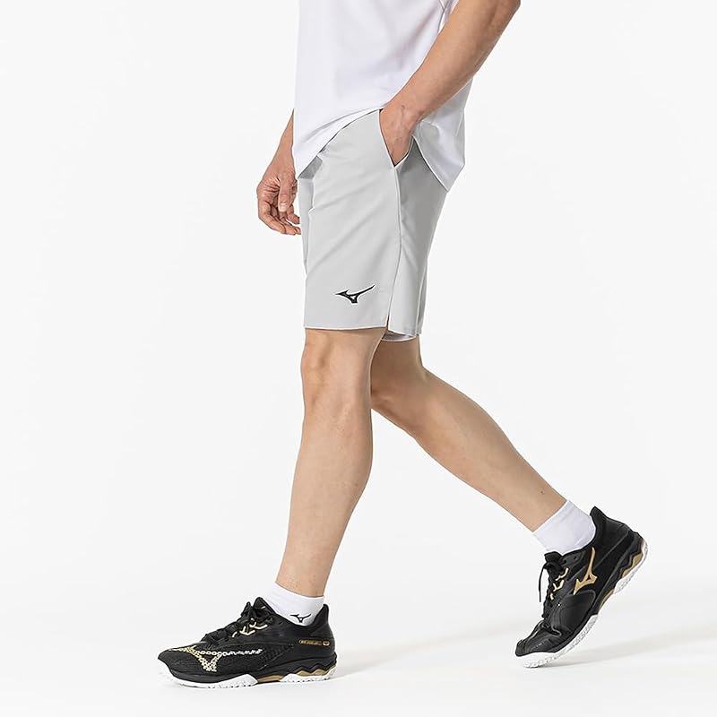 Tennis/Badminton Game Shorts, Half Shorts, Japan Badminton Association Approved, Unisex, 62JBB023, Adult, Vapor Silver, Size L