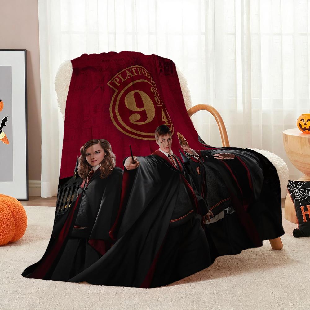 Harry Potter Magical World Printed Flannel Blanket Soft Warm Fleece Blanket For Living Room Office Nap Home Decor Great Holiday Gift