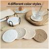 Set de 8 bucăți Substanțe absorbante pentru băuturi, Substanțe minimaliste din bumbac țesute Masă de cafea Decor Boho Cute Cup Coasters