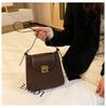 Korean version trendy fashion casual commuter women's shoulder bag European and American retro messenger bag color matching PU small square bag