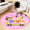 Custom Name Ms. Rachel Printed Round Rug Carpet Chair Rug Area Rug Entryway Doormats,for Office Chair Living Room Bedroom Kitchen Room.
