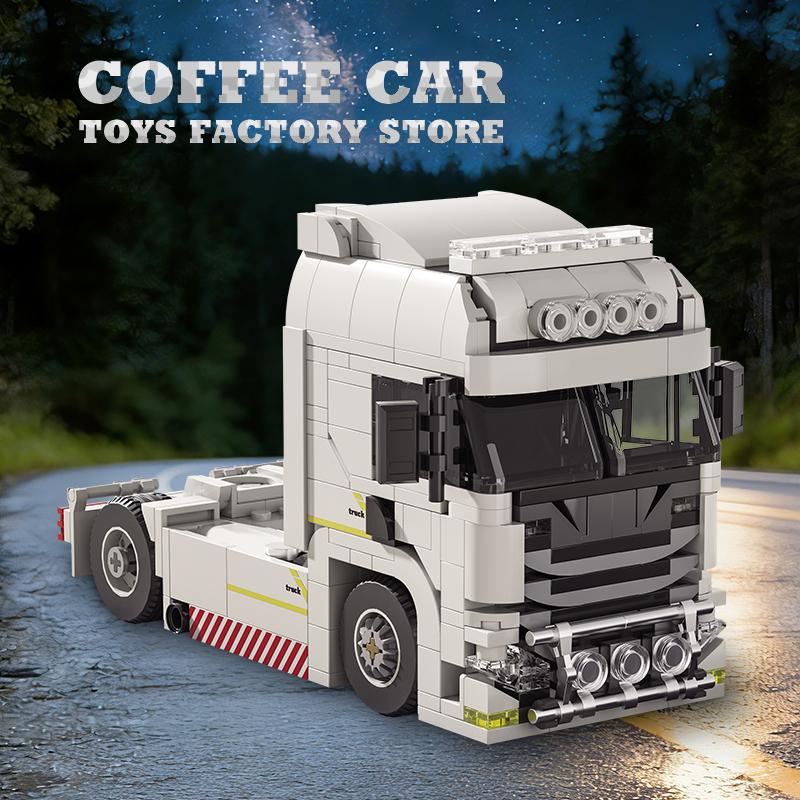 Creative Truck Head Bricks MOC Set City Loader Car Shipping Vehicle Building Blocks Toys DIY Container Trailer Model Adult Gifts