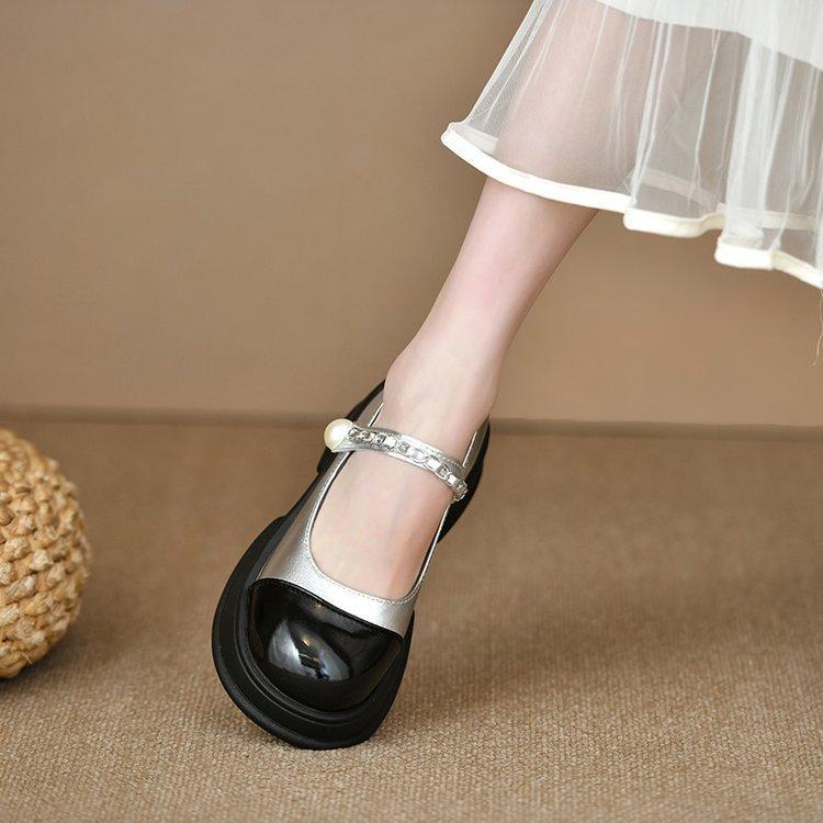 Mary Jane Shoes Female Spring and Fall Flat Single Shoes Thick Bottom Shoes British Style Fashionable and Comfortable