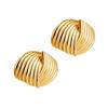 Retro Textured Intersecting Earrings for Women Multilayer Gold Stainless Steel Statement Stud Earring Waterproof Jewelry