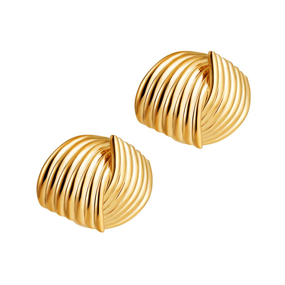 

Retro Textured Intersecting Earrings for Women Multilayer Gold Color Stainless Steel Statement Stud Earring Waterproof Jewelry
