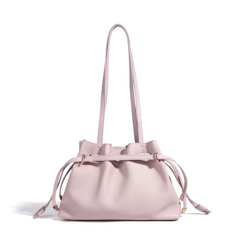 Spring and summer new bucket bag women's large-capacity mother and child bag pleated soft surface casual soft surface shoulder bag women's bag