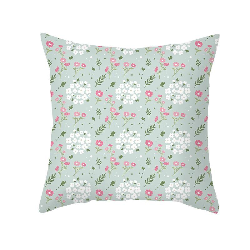 Home Peach Skin Printed Cushion Cover Nordic Green Plant Sofa Cushion Cover Office Cushion Cover