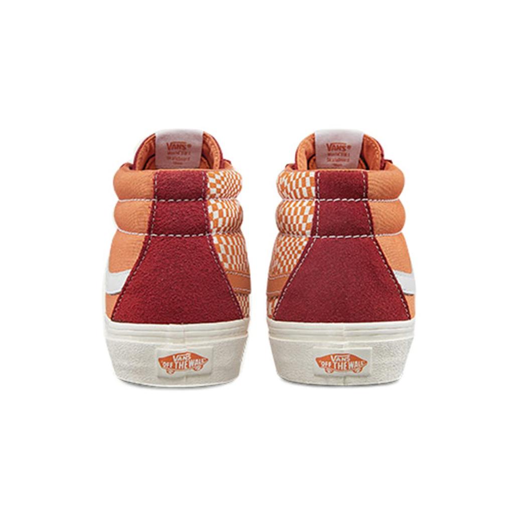 Vans Sk8 Mid Retro Mid Top Casual Skate Shoes Unisex Red Orange Splicing 'Orange Red' VN0A391FTEV