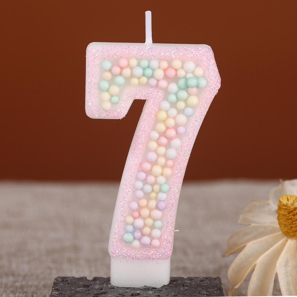 Macaron Foam Birthday Candles - Creative Number Cake Decorations for Kids