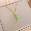 Bamboo Joint Pendant Necklace for Women Adjustable Chain Lightweight Comfortable Jewelry for Vacation Daily Wear