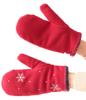 Warm and Comfortable Mittens with Cute Snow Embroidery AVEVE Microfleece-lined (FREE (M-L), Red)
