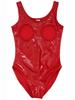 Wet Look Pvc Catsuit Shiny Pu Leather Zipper Open Crotch Bodysuit Hollow Out Breast Cosplay Body Tops Tights Hot Sexy Clubwear