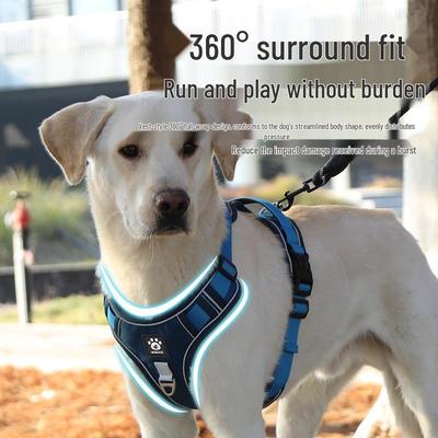 Verstellbares Geschirr mit Weste und Leine für mittelgroße und große Hunde