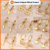 Skyrim Stainless Steel Gold Color Pendant Hoop Earrings Heart Hexagon Snake Cross Butterfly Flower Bird Jewelry Gift Wholesale