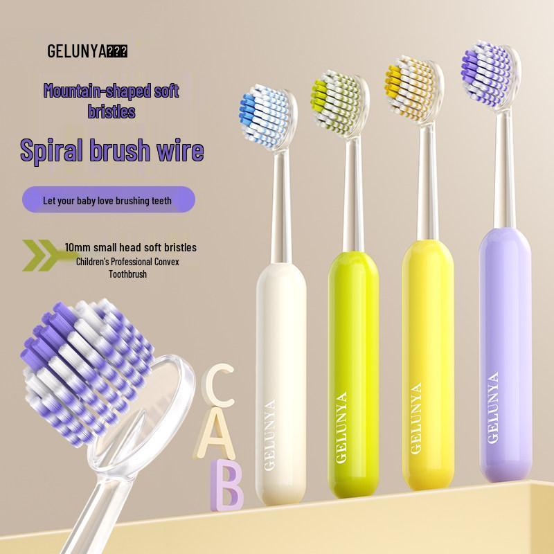 Gelonya Mountain-Shaped Soft Bristle Toothbrush for Children Aged 3-12 Years 2-pack Mountain-shaped Kids Toothbrush [Ages 3-12]