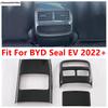 Rear Seat Air AC Conditioning Outlet Vent Anti Kick Frame Cover Trim ABS Carbon Fiber Accessories For BYD Seal EV   2024