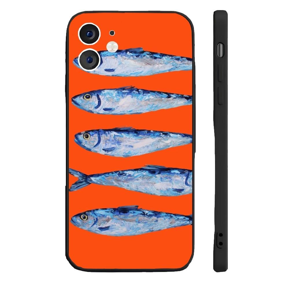 Lustige Sardinen Handyhülle Für iPhone 17 16 15 14 13 12 11 Pro Max Mini SE 7 8 Plus 17E Stoßfest Rutschfest Silikon Weiche Hülle