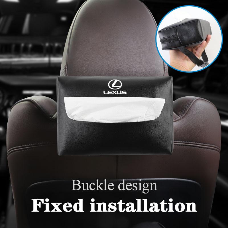 Skórzane Etui na Chusteczki Samochodowe ze Skóry PU Torba do Przechowywania Chusteczek Twarzowych Dla Lexus FSPORT LBX NX RX 350h 450h ES UX 300e GS IS LS LX CT LC RC GX460