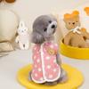 Pet Polka Dot Plush Coat Cute Little Bear Dog Clothes Cat Small Dog Open Button Comfortable Teddy Bear Edge Velvet Vest