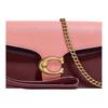 New COACH Tabby Leather One Shoulder Handbag, Crossbody Bag Mini Women's Macaroon Pink & Burgundy 76199-B4MZI