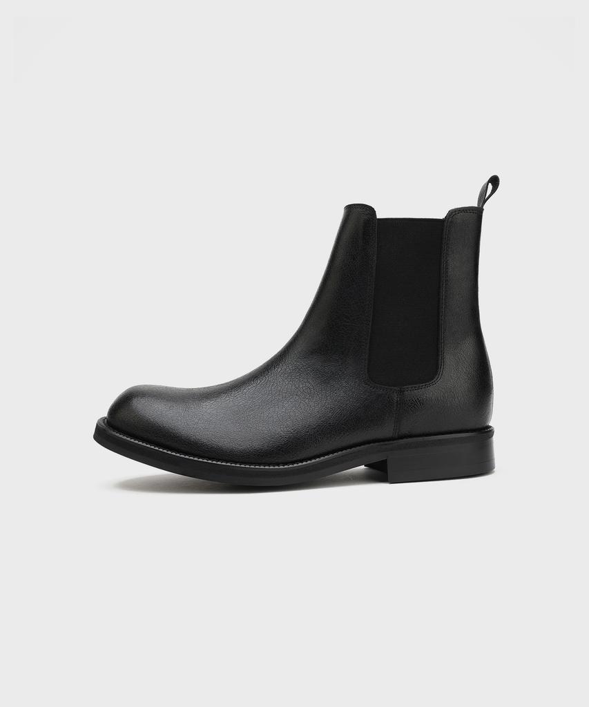 Firenze Atelier [Vibram] All Day Round Toe Chelsea Boots 2600 [Crack Black]