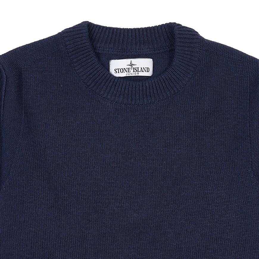 Stone Island Sweater Solid Color Round Neck Loose Fit Long Sleeve Kids sweater Dark-Blue 7916502Z1-V0020