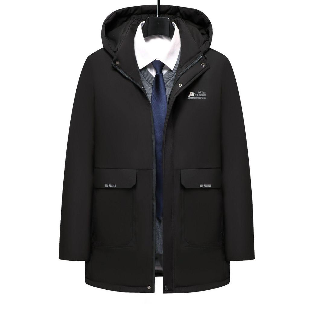 Wintermantel mit Baumwollpolsterung, mittellanger Mantel mit Baumwollpolsterung für mittleres Alter, Baumwolljacke für Väter, lässiger Wintermantel
