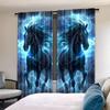 Horse Pattern Drapes Decorative Windowpane Drapes Windowpane Treatments Ideal for Bedchamber Livingroom Space Household Ornament Space Ornament