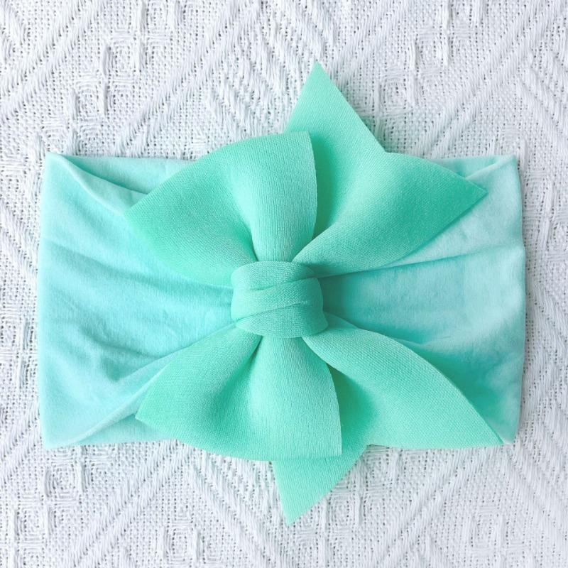 New candy-colored princess hair accessories, baby soft and comfortable nylon bow headscarf, baby headband.