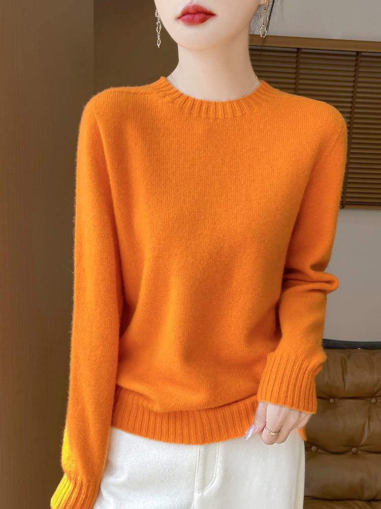 100% Pure Wool Loose Knit Fashion Sweater - Cashmere Thickened Pullover for Autumn/Winter.