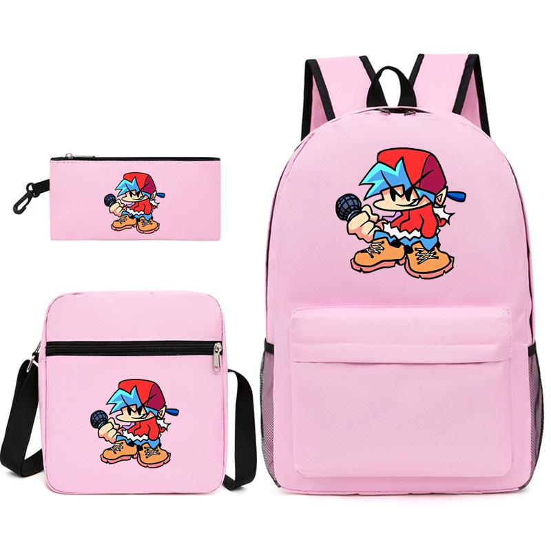 Classic Popular Friday Night Funkin Printed 3pcs/Set Pupil School Bags Laptop Daypack Backpack Inclined Shoulder Bag Pencil Case