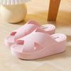 Women's Summer Wedge Heel Sandals: Thick Sole, Cross-Strap, Non-Slip, Versatile for Home or Beach.