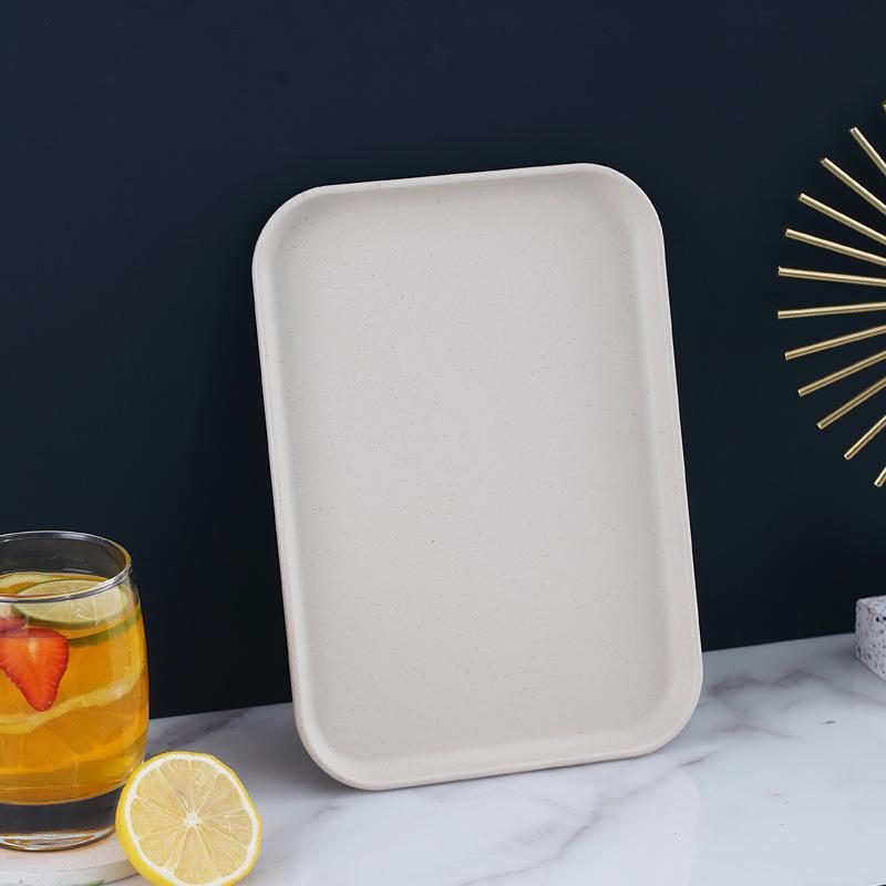 Wheat Straw Multifunctional Tray: Rectangular Tea Set, Fruit, or Puzzle Storage Solution