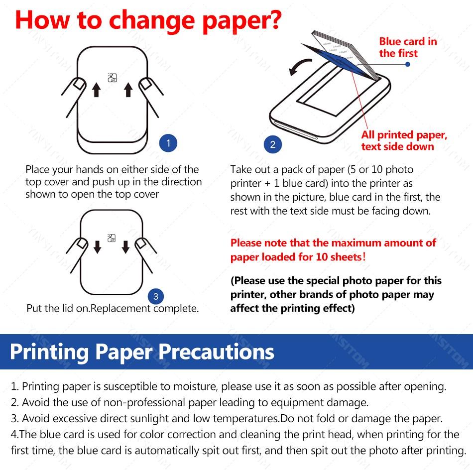 10/20/40/60pcs Zink Sticker Papers 2x3 Inches for HPRT MT53 Z1 Photo Color Printer Machine Adhesive Photo Paper