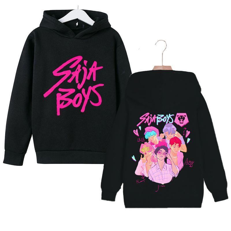 KPop Witch Hunter's Stylish Loose Hoodies for Boys and Girls, Autumn and Winter Children's Fleece Hoodies