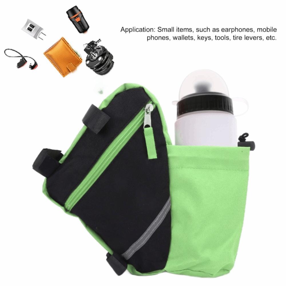 Large Capacity Bicycle Triangle Bag Portable Bike Triangle Frame Bag  for Bicycle Use зелёный