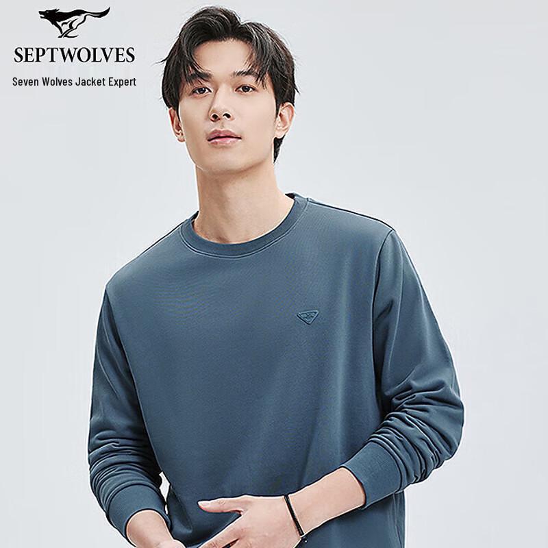 SEPTWOLVES Men's Terry Crewneck Sweatshirt