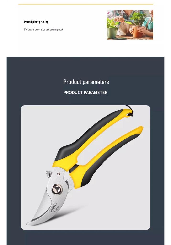 Deli Tools Labor-Saving Pruning Shears for Gardens, Fruit Trees, Flowers, and Thick Branches