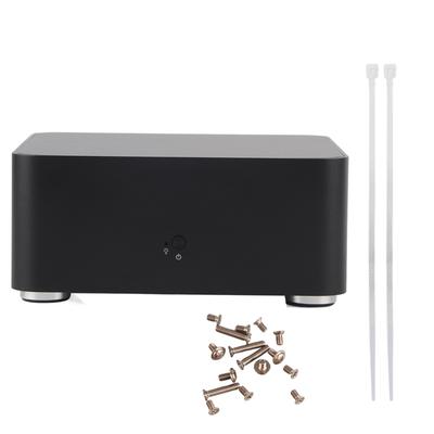 Mini ITX Computer Case Aluminum Alloy HTPC Case Mini PC Computer Case(L80 Black USB2.0)