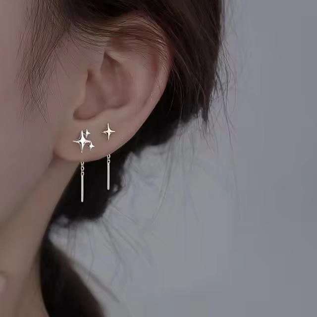 

VENTFILLE 925 Sterling copper Star Earring for Women Girl Personal Originality Trend Hip Hop Neutral Zircon Gift Dropshipping