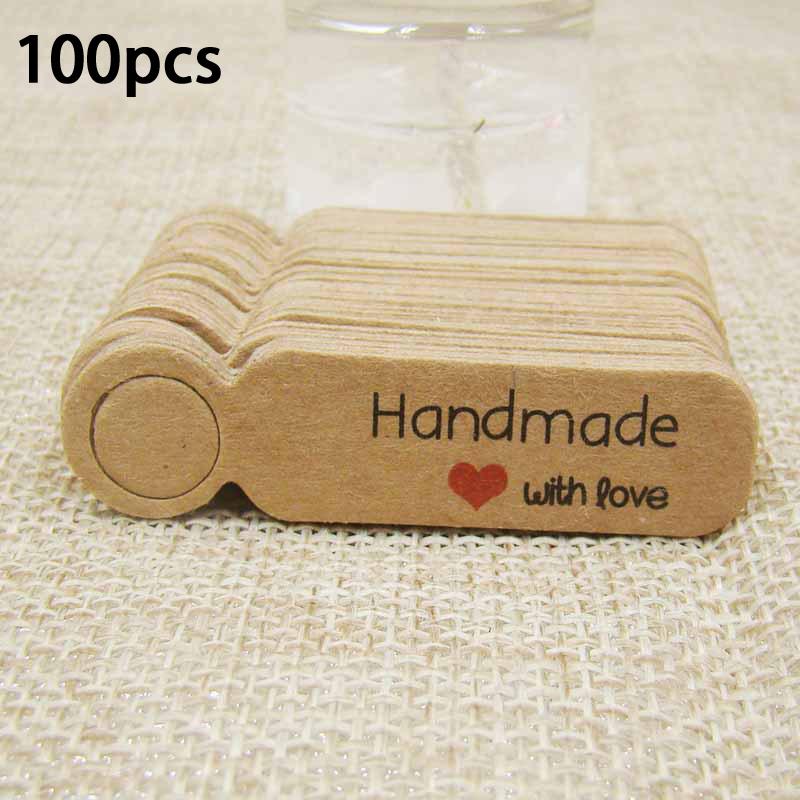 100Pcs/Lot Price Tags Kraft Paper Lables For Diy Jewelry Retail Price Tags Handmade Clothes Size Tags Store Hang Lables