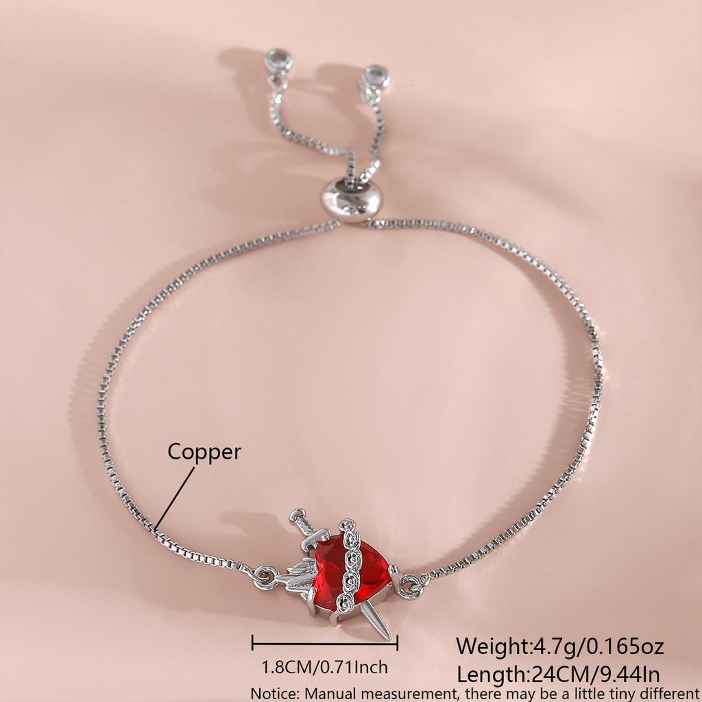 Fashion Heart-shaped Pendant Bracelet, Holy Heart Cross Bracelet, Versatile and Sweet Accessory