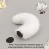 DIY Helmet Cat Ear Decorations Plush Cat Ears and Tail Stickers for Motorcycle Helmets for Men and Women Cute Accessories