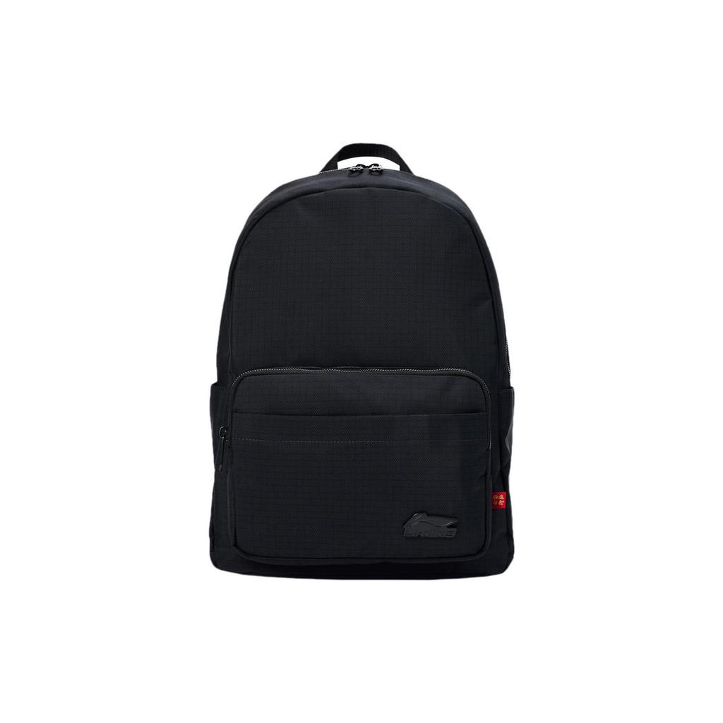 Li Ning Daily Prosperity Series Logo Zipper Sports Backpack Unisex backpack Black ABST029-1