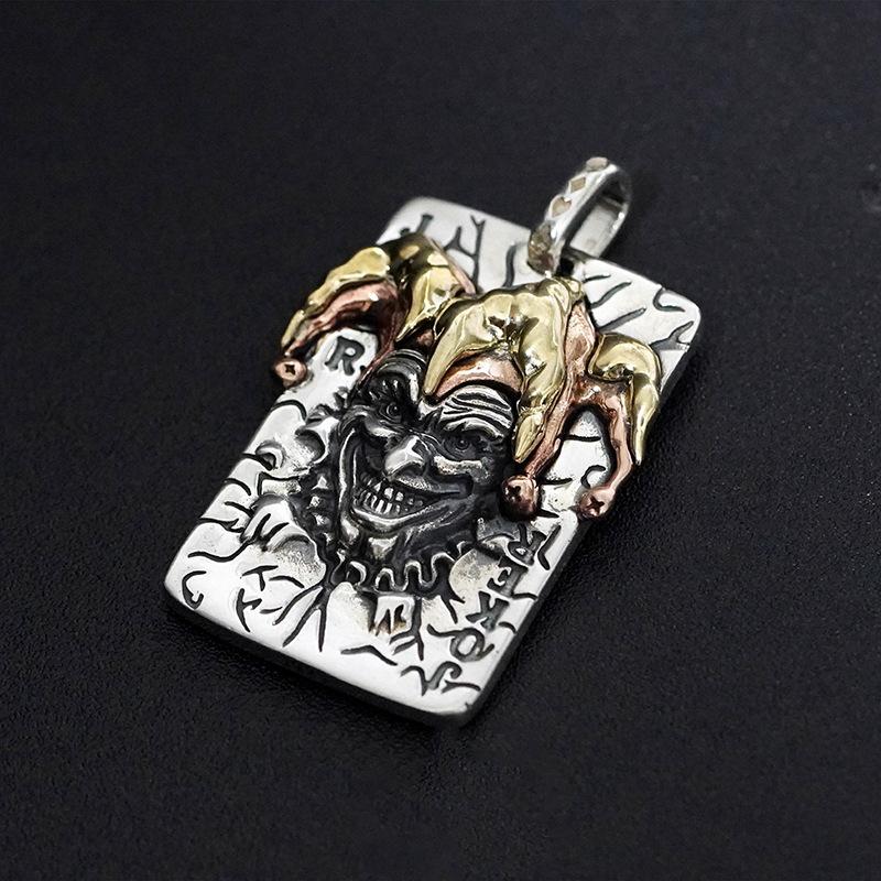 Náhrdelník Klaun Čtvercový Značka Retro Hip-hop Dívčí Doplňky Dominantní Přívěsek