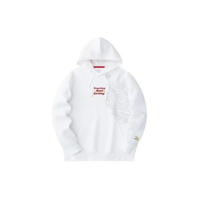 Anta Drachenjahr Serie Gute Dinge passieren Buchstabenaufdruck Lockerer Hoodie Herren Hoodies Papierweiß 152418761-1